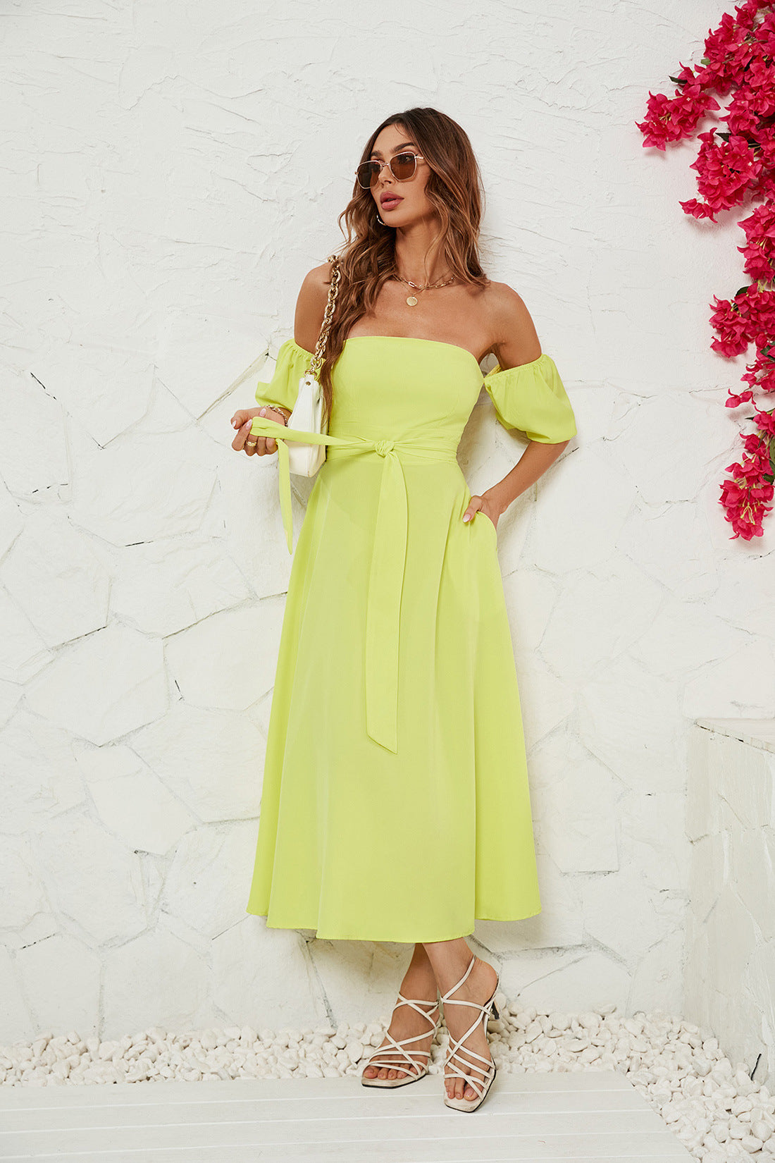 Women's Bust Lace Up Short Sleeve Dress CD583