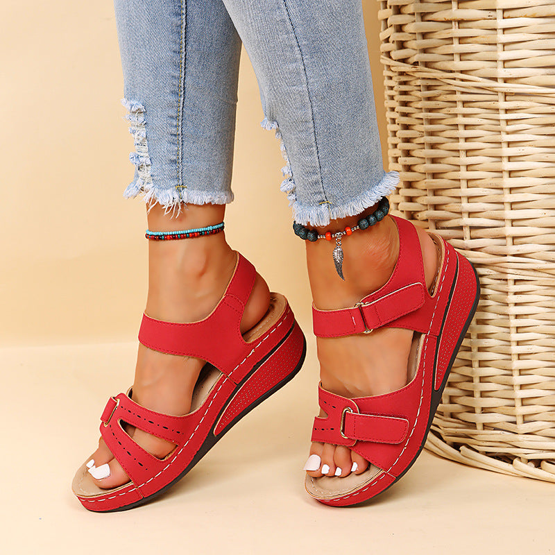 Women's Fishmouth Casual Hook and Loop Sandals CD510