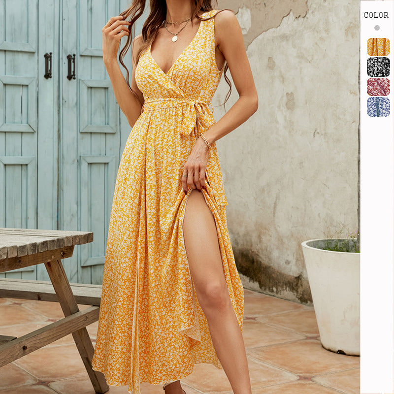 Women's V-neck Floral Print Dress CD513