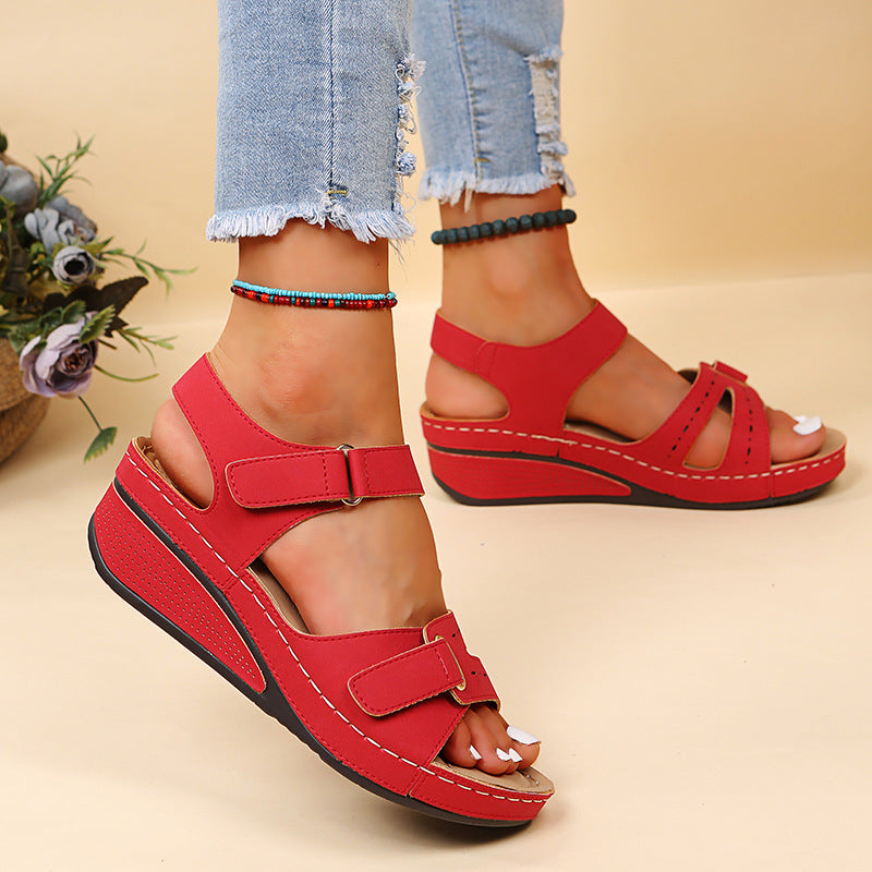 Women's Fishmouth Casual Hook and Loop Sandals CD510