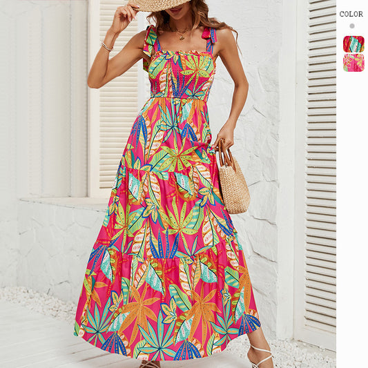 Women's Sexy Printed Suspender Dress CD564