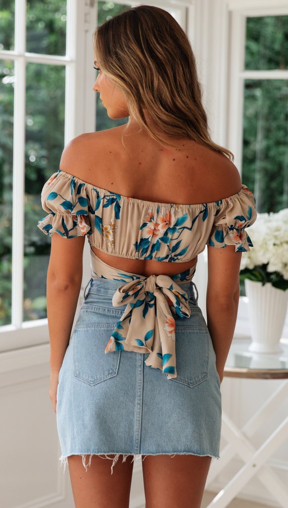 Short Sleeve Print V-neck Ultra Cropped Chiffon Dress CD400