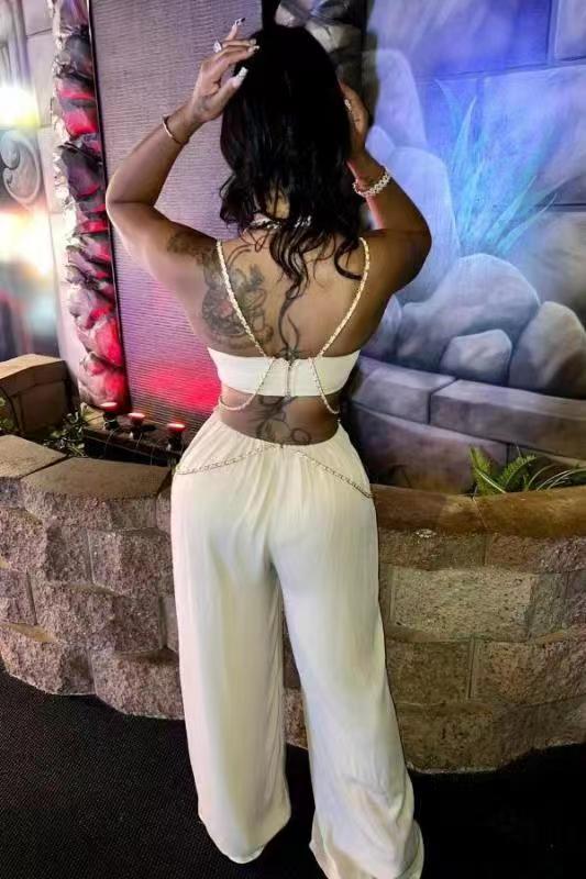 Sexy Sleeveless Suspender Jumpsuit Plus Size CD646