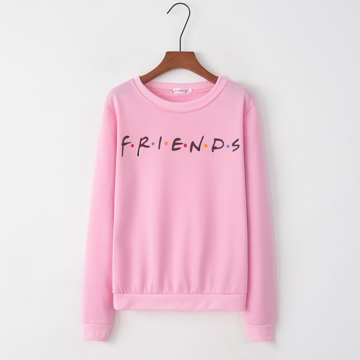 Friends Letter Printed Round Neck Long Sleeved Sweater CD366