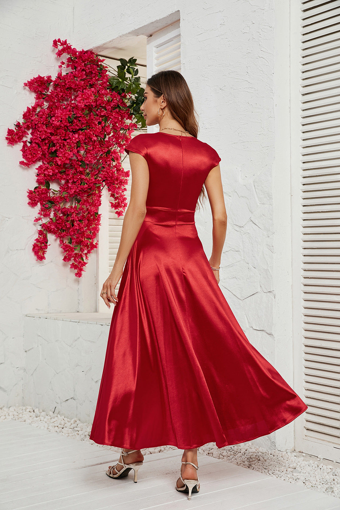 Women's V-neck Big Swing Spicy Girl Dress CD566