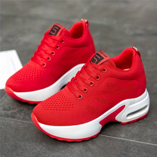 Women's Mesh Platform Low Top Lace Up Sneakers CD430