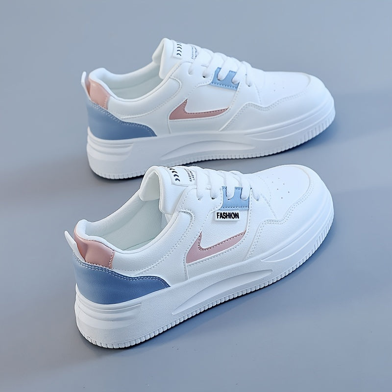 Women's Letter Patch ColorBlock Skate Low Top Sneakers CD416