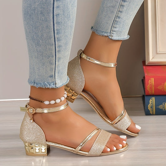 Women's Chunky Heel Low Heel Ankle Strap Sandals CD426