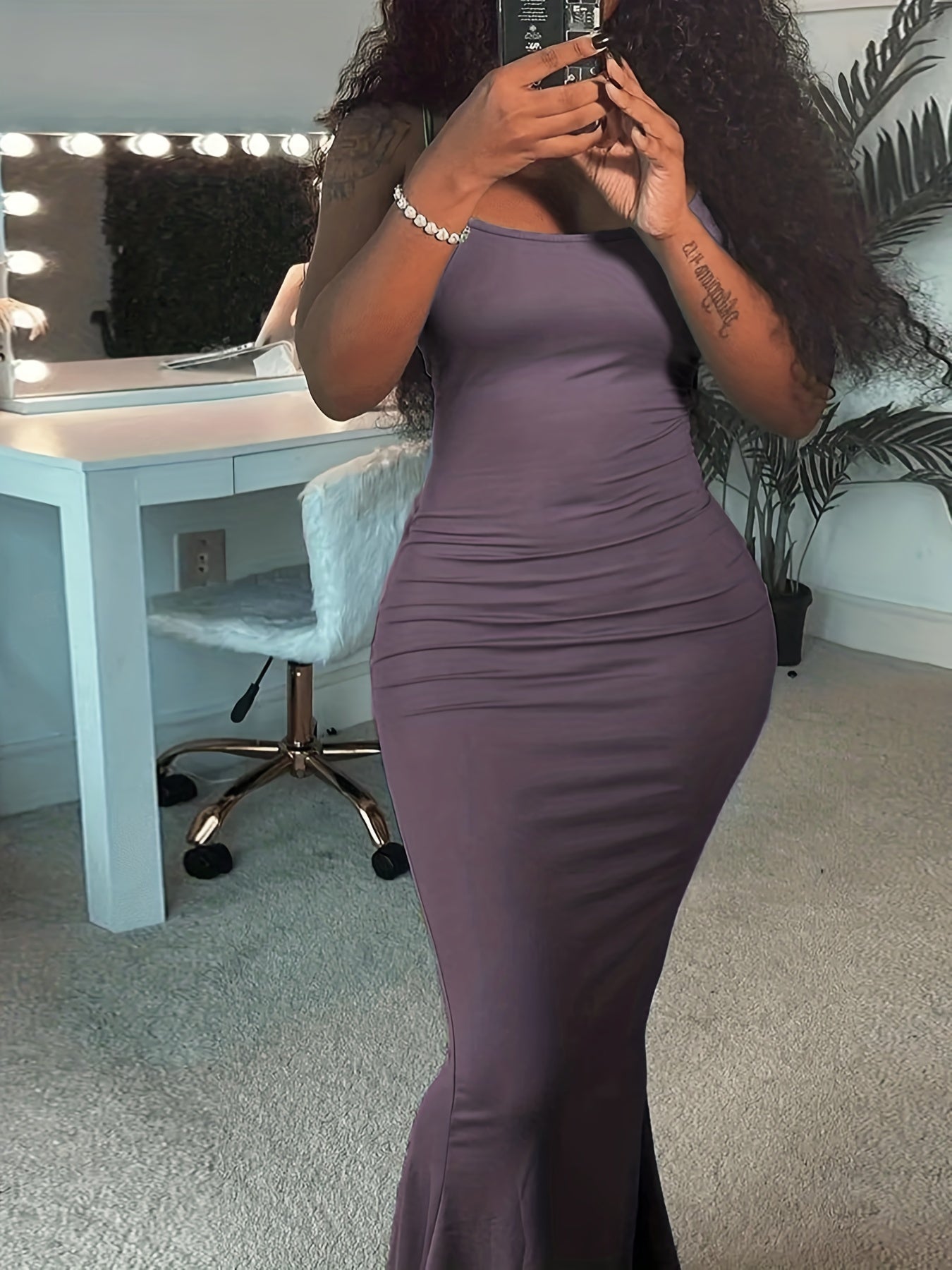 Women's Sexy Backless Bodycon Maxi Dress CD182