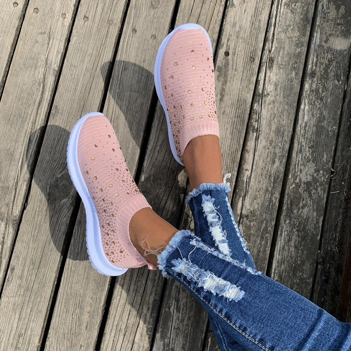 Women's Colorblock Mesh Platform Breathable Sneakers CD418