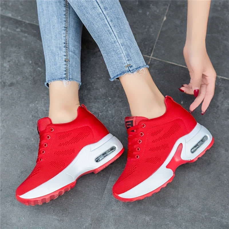 Women's Mesh Platform Low Top Lace Up Sneakers CD430
