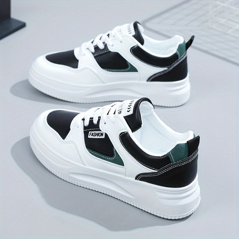 Women's Letter Patch ColorBlock Skate Low Top Sneakers CD416