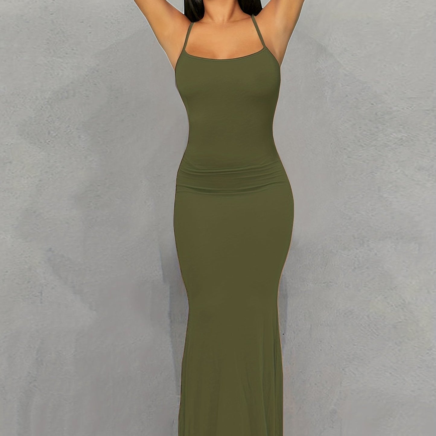 Women's Sexy Backless Bodycon Maxi Dress CD182