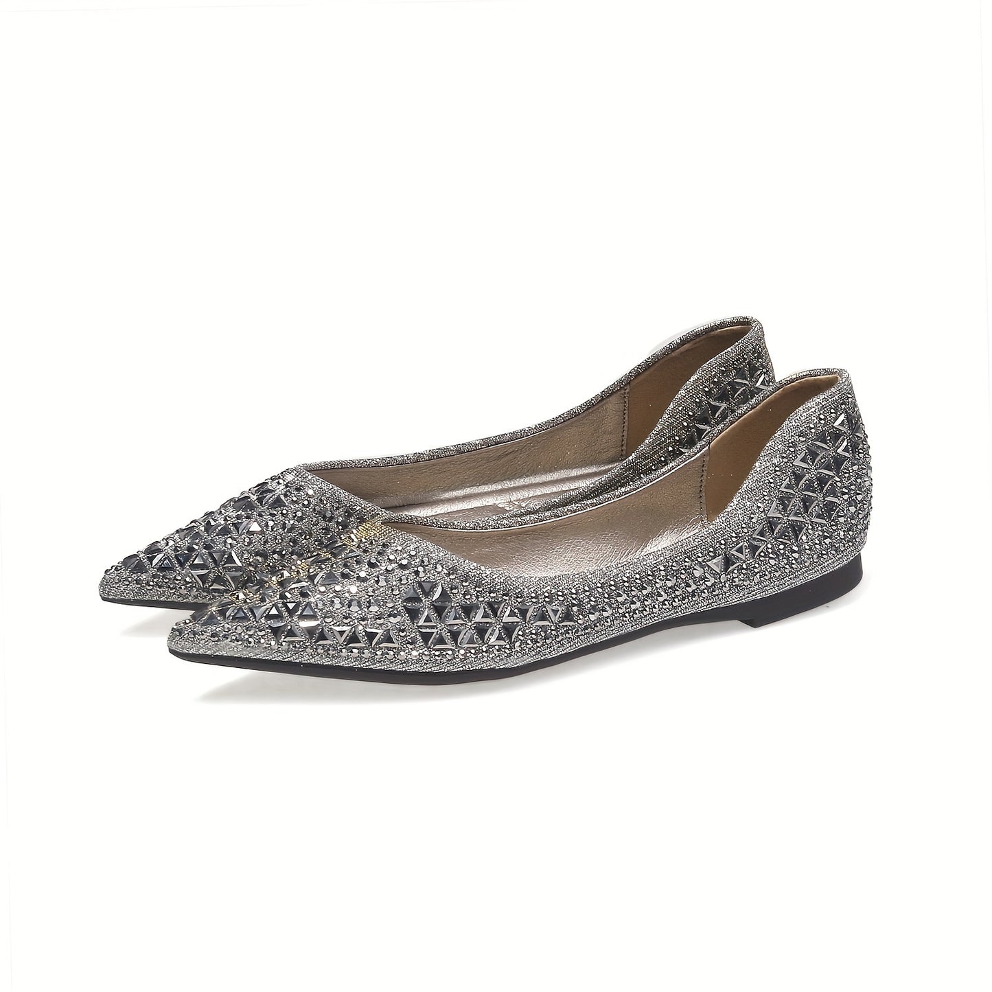 Women's Rhinestone Decor Flat Low Top Sneakers CD434