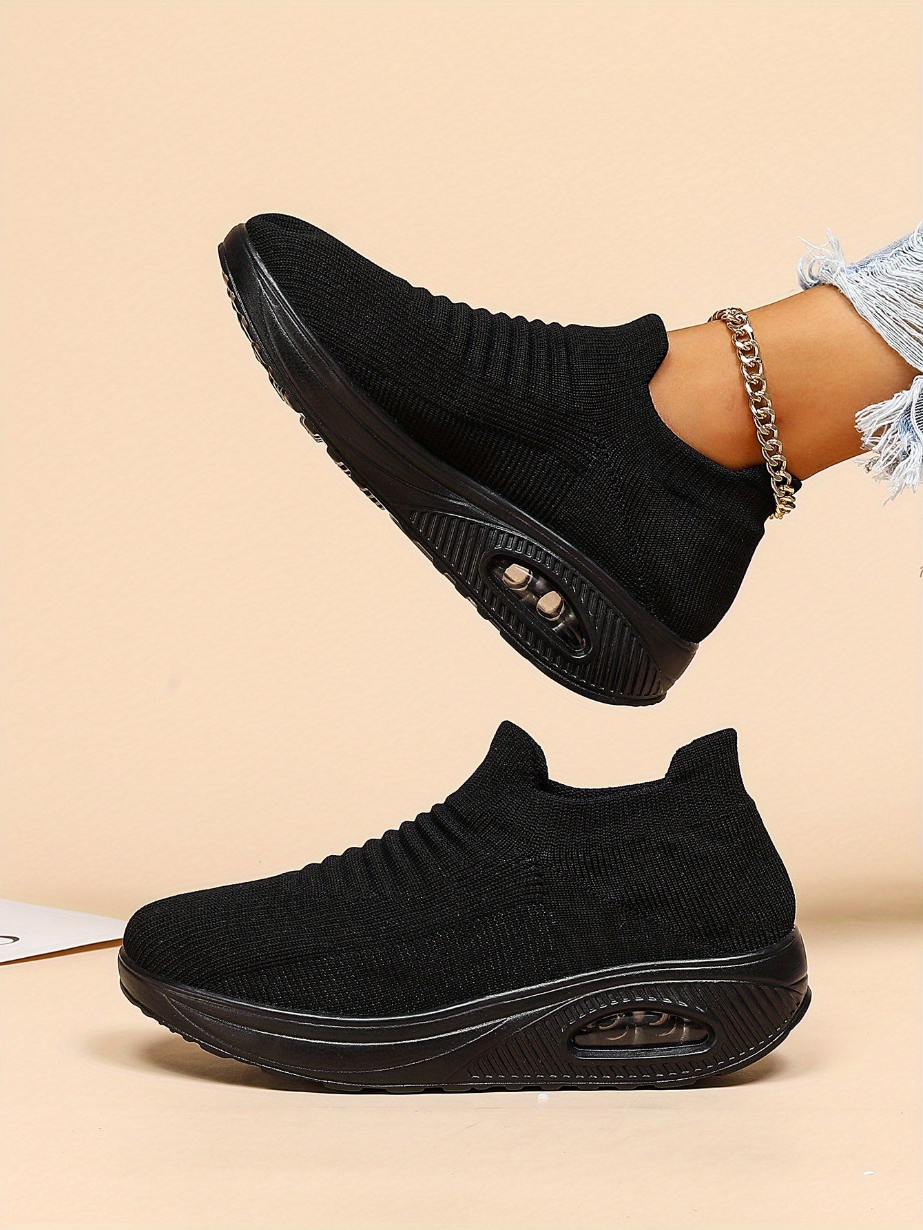 Women's Air Cushion Breathable Low Top Slip On Sneakers CD414