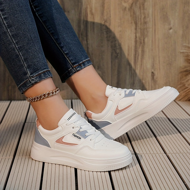 Women's Letter Patch ColorBlock Skate Low Top Sneakers CD416