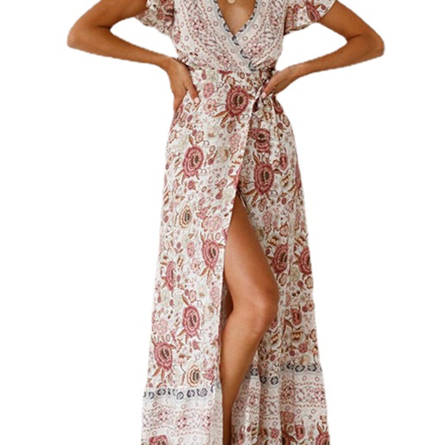 Floral Print Bohemian Maxi Dress Summer CD191