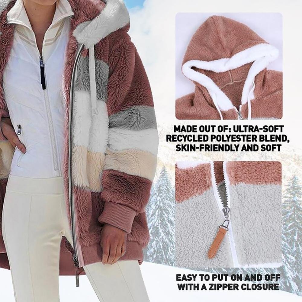 Women's Stylish Plush Faux Fur Coat Oversized Fit