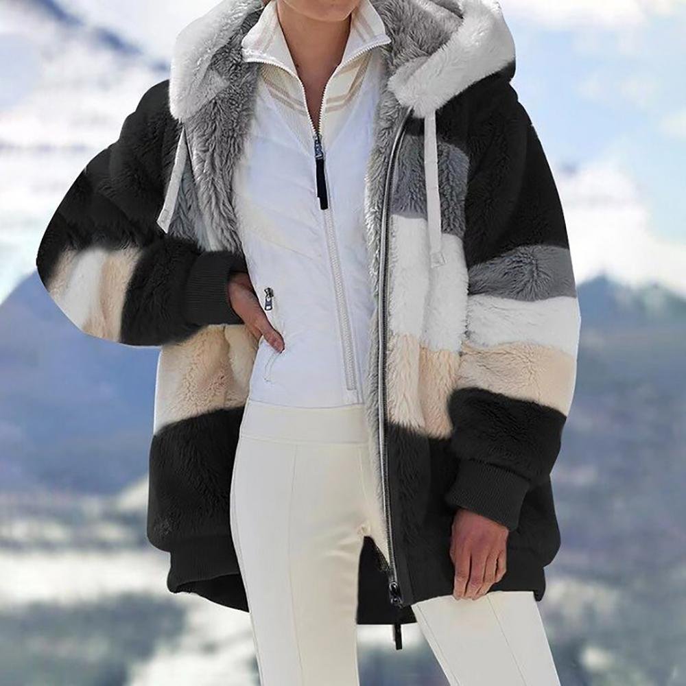 Women's Stylish Plush Faux Fur Coat Oversized Fit