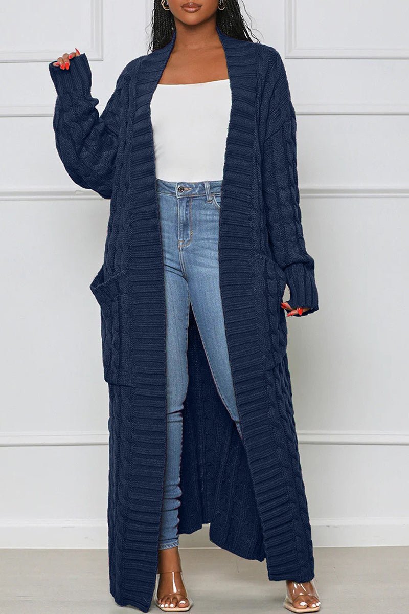 Women's Stylish Solid Color Knitted Sweater Coat