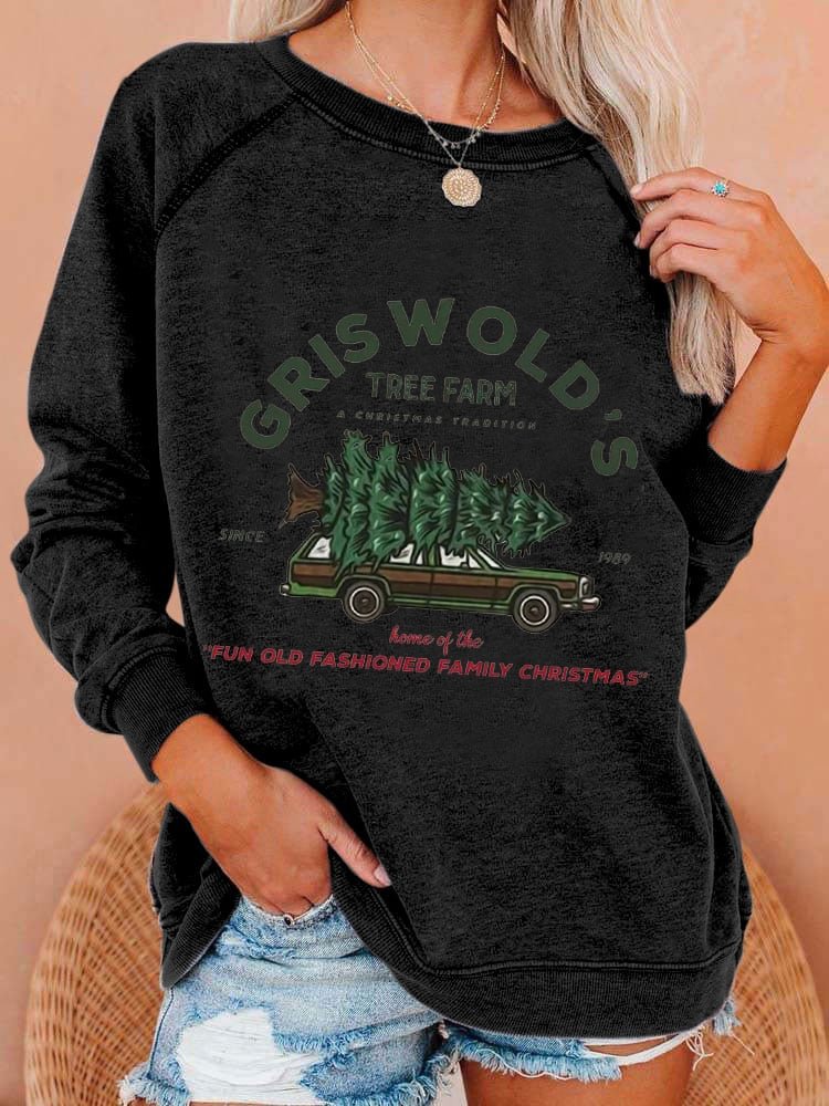 Women's Vintage Griswold Christmas Print Casual Sweatshirt