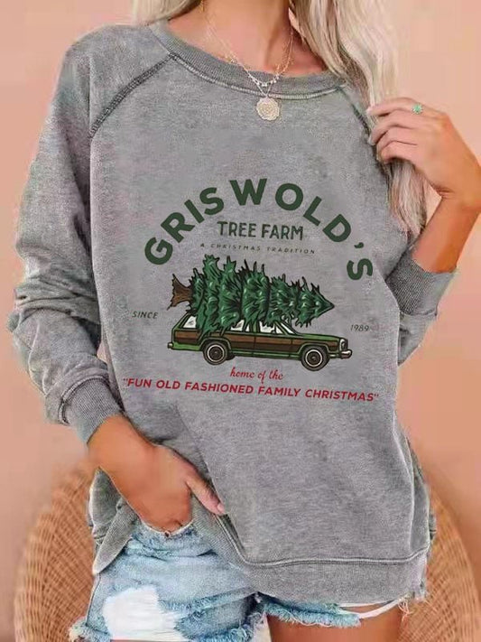 Women's Vintage Griswold Christmas Print Casual Sweatshirt