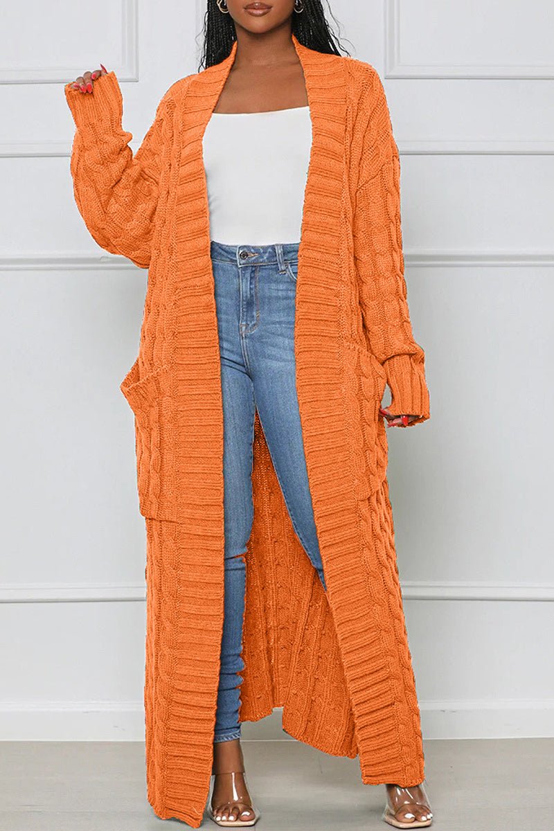 Women's Stylish Solid Color Knitted Sweater Coat