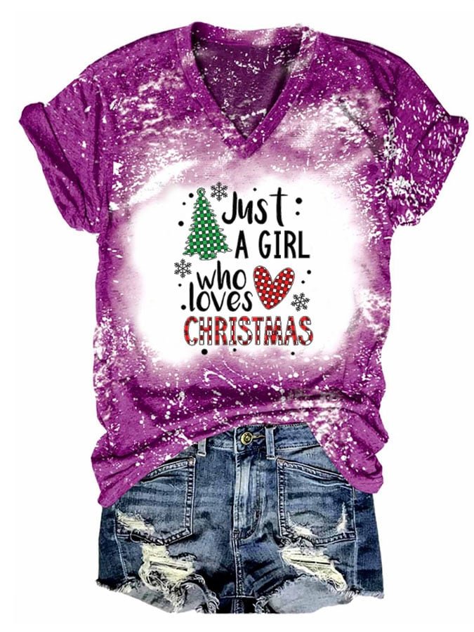 Christmas Fashion Tie Dye Print Short Sleeve T-Shirt