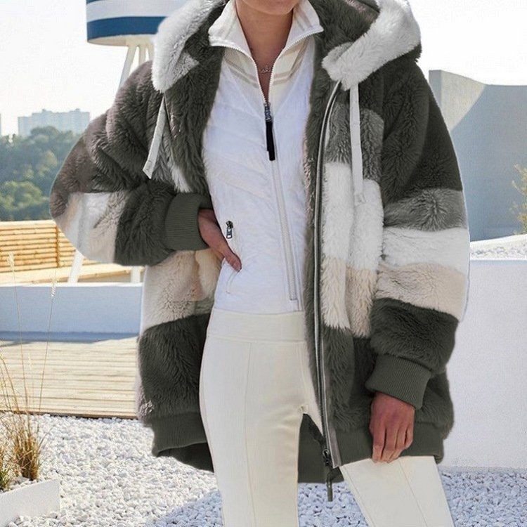 Women's Stylish Plush Faux Fur Coat Oversized Fit