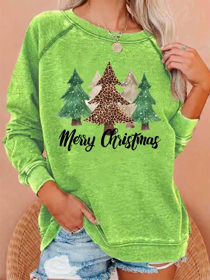 Women's Merry Christmas 🎄 Print Long Sleeve Sweatshirt