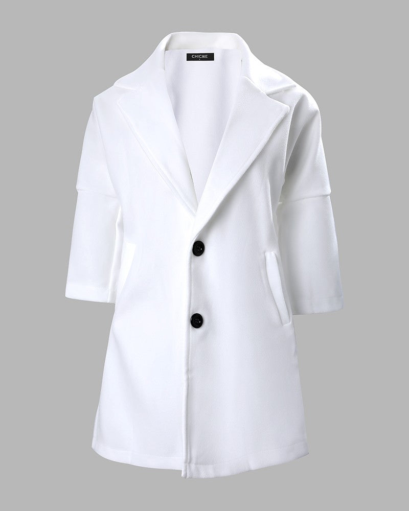 Women's Fashion Button Design Long Sleeve Casual Coat