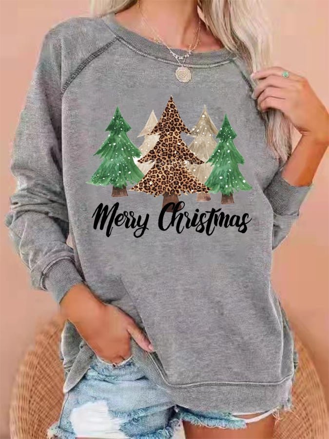 Women's Merry Christmas 🎄 Print Long Sleeve Sweatshirt