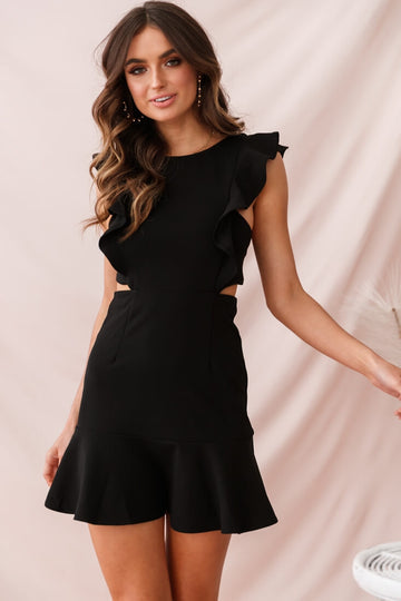Charlotte Jackie Wide Ruffle Hem Pinafore Dress Graduation Dress