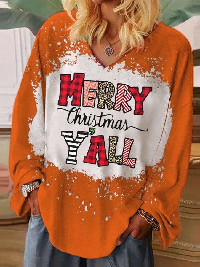 Merry Christmas Women's Y'all Tie Dye Shirt