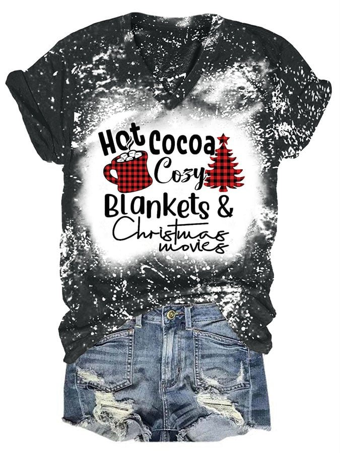 Christmas Fashion Tie Dye Print Short Sleeve T-Shirt