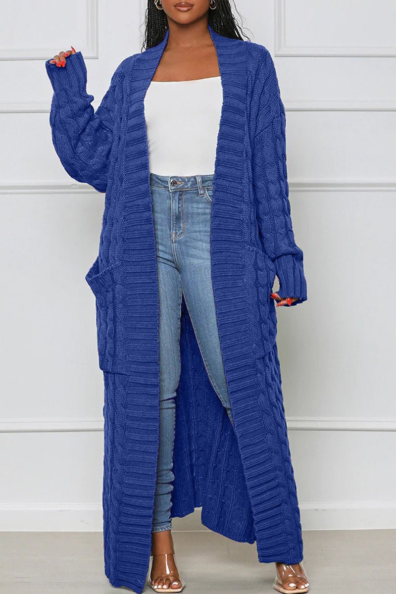 Women's Stylish Solid Color Knitted Sweater Coat