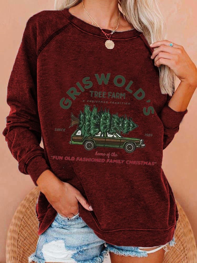 Women's Vintage Griswold Christmas Print Casual Sweatshirt