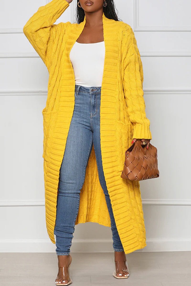 Women's Stylish Solid Color Knitted Sweater Coat