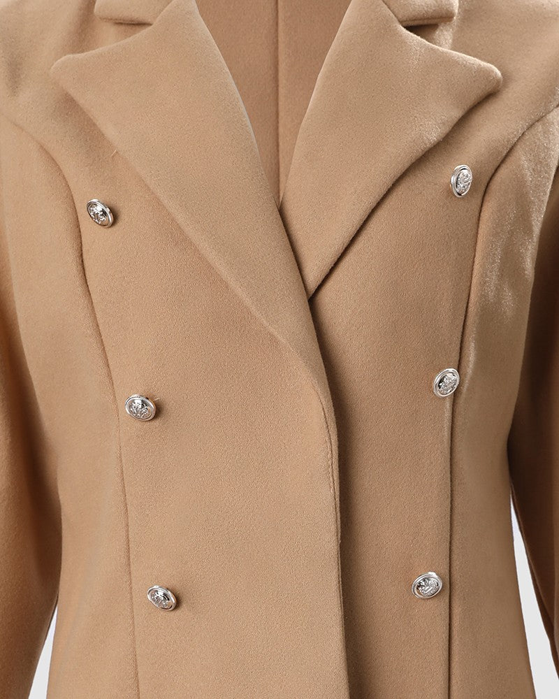 Women's Fashion Long Sleeve Double Breasted Overcoat