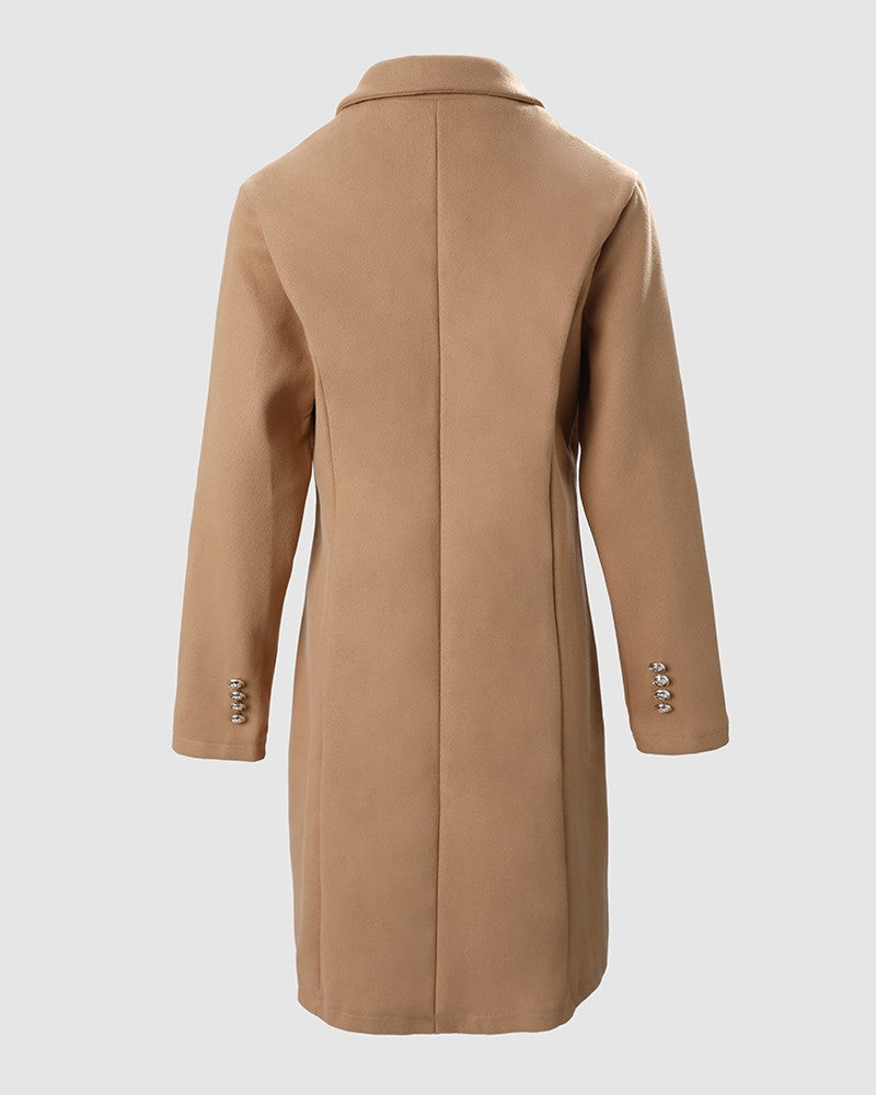 Women's Fashion Long Sleeve Double Breasted Overcoat