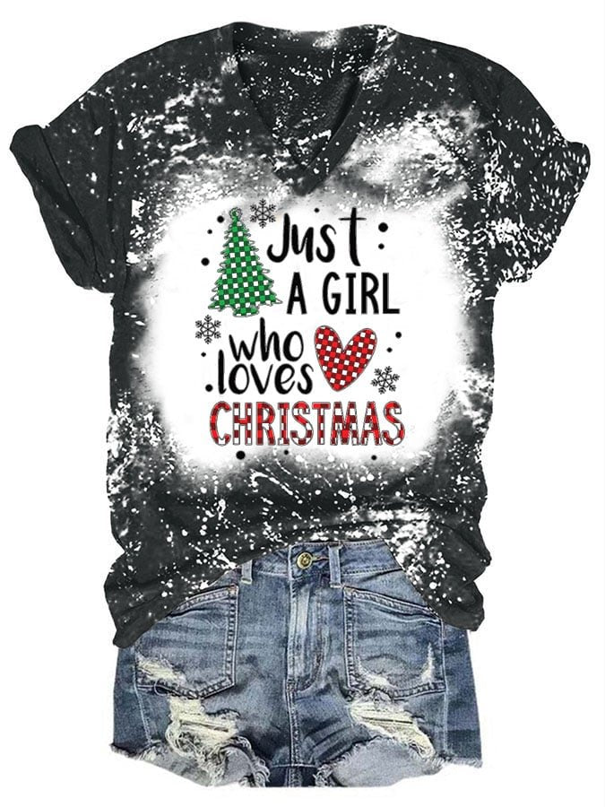 Christmas Fashion Tie Dye Print Short Sleeve T-Shirt