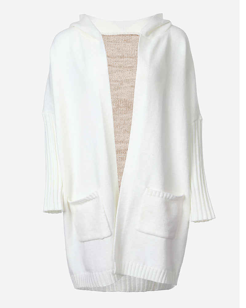Women's Fashion Letter Heart Print Longline Hooded Cardigan