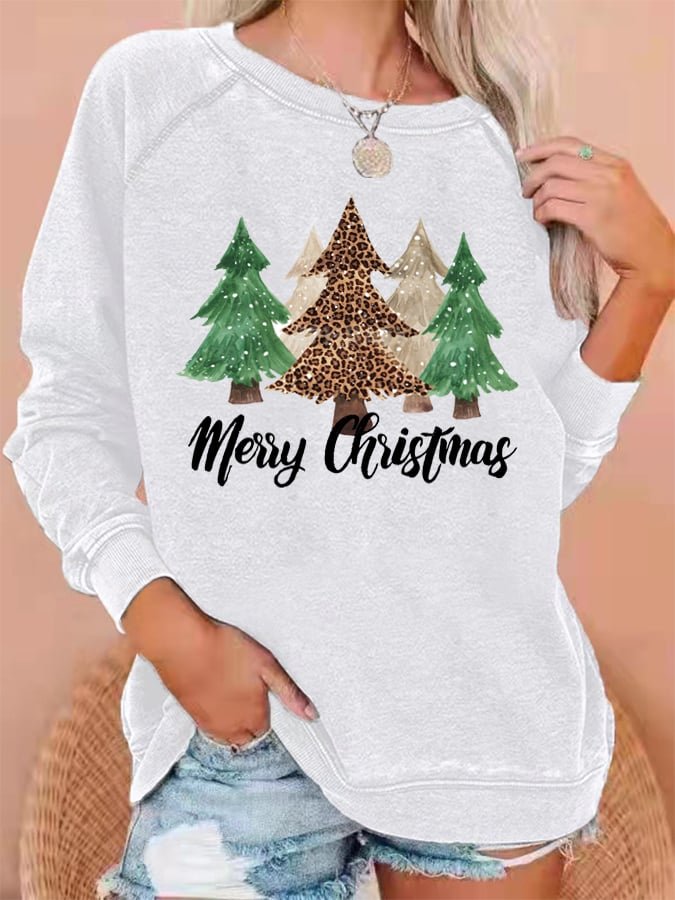 Women's Merry Christmas 🎄 Print Long Sleeve Sweatshirt