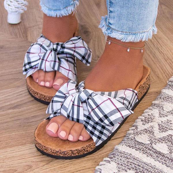 Myquees Women's Comfy Classic Plaid Summer Sandals