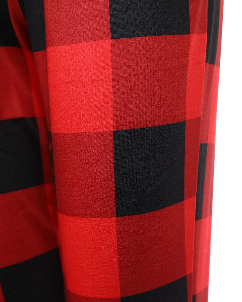 Christmas Women's Stylish Wine Glass Plaid Long Sleeve Hoodies