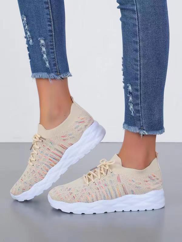 Colorblock Breathable Lace-up Casual Sneakers