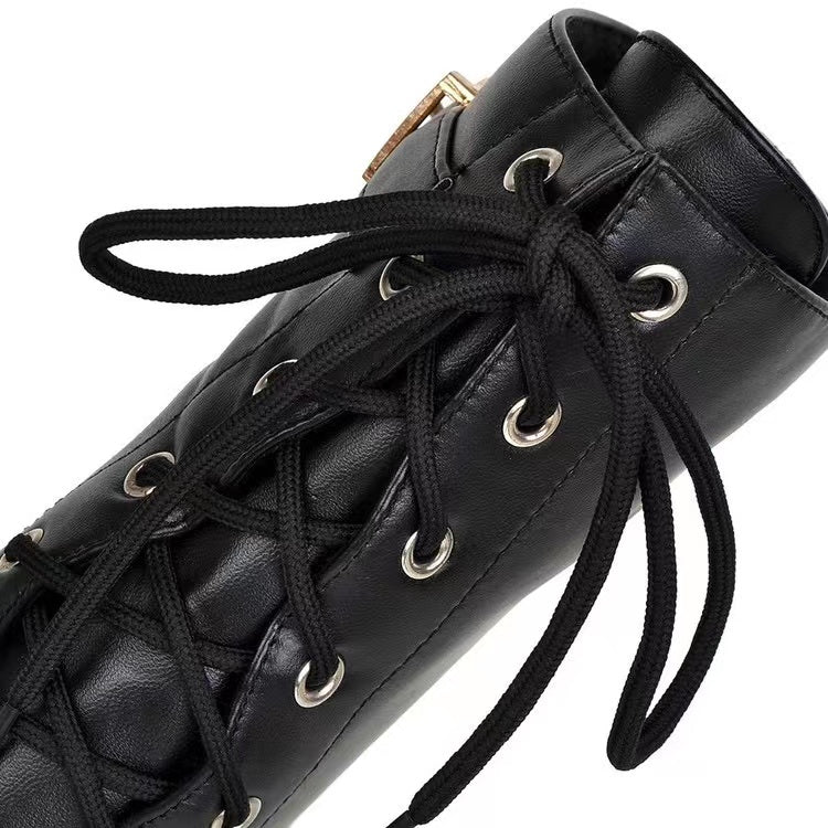 Women's Lace-up Ankle Boots Martin Waterproof High Heels