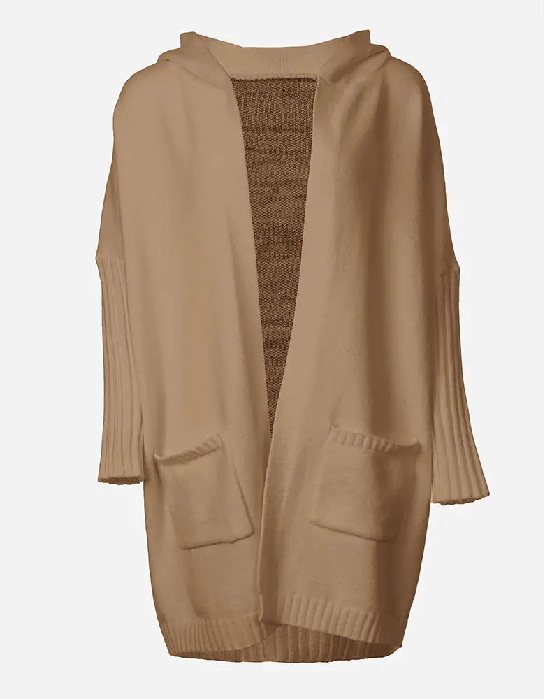 Women's Fashion Letter Heart Print Longline Hooded Cardigan