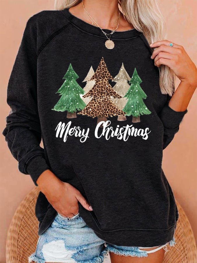 Women's Merry Christmas 🎄 Print Long Sleeve Sweatshirt