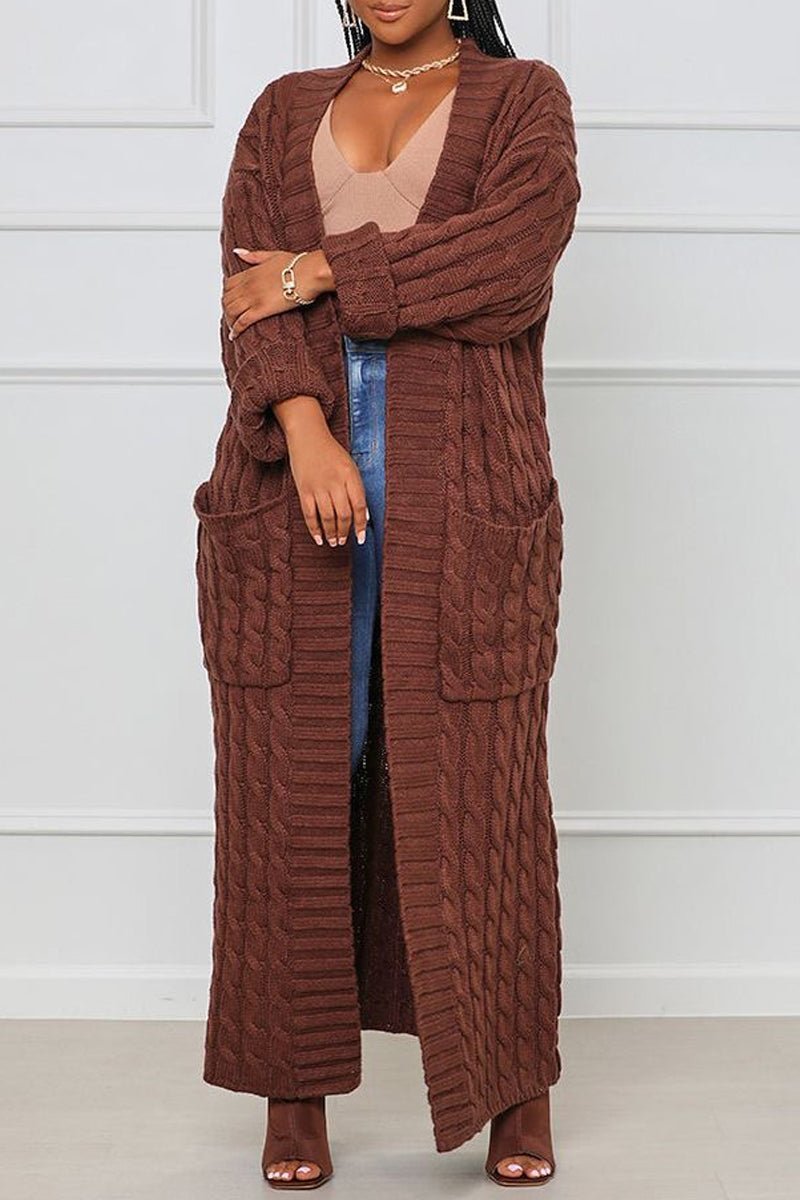 Women's Stylish Solid Color Knitted Sweater Coat